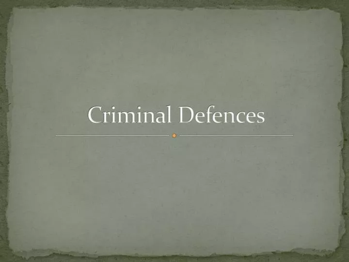 criminal defences