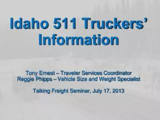 Idaho’s Truckers’ Page