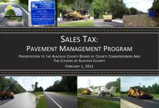 Sales Tax : Pavement Management Program