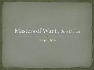 Masters of War by Bob Dylan