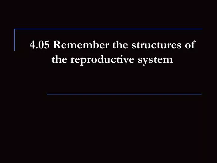 4 05 remember the structures of the reproductive system