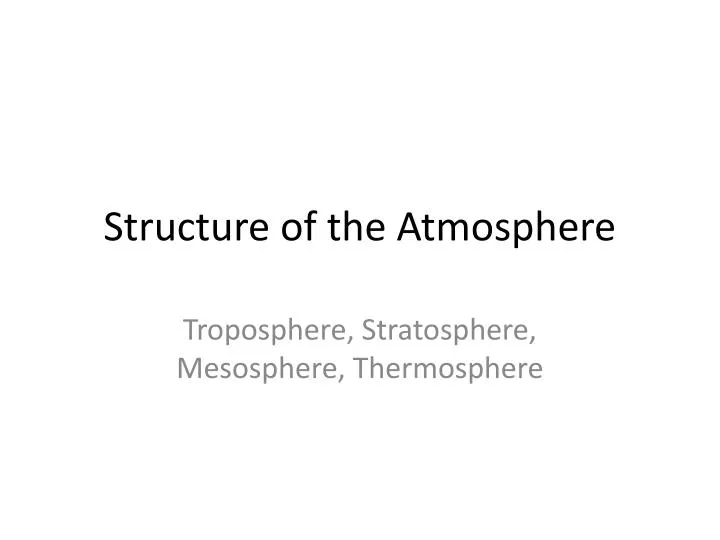 structure of the atmosphere