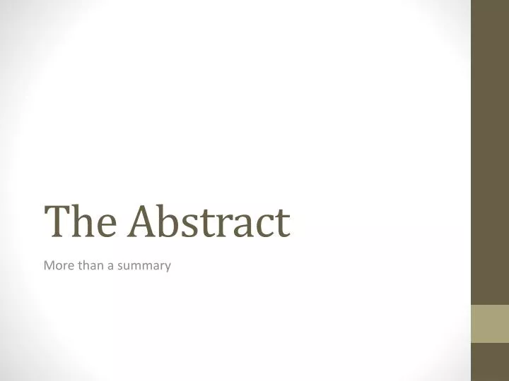the abstract