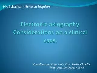 Electronic axiogra phy . Considerations on a clinical case.