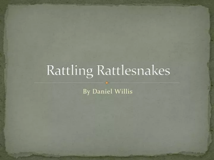 rattling rattlesnakes