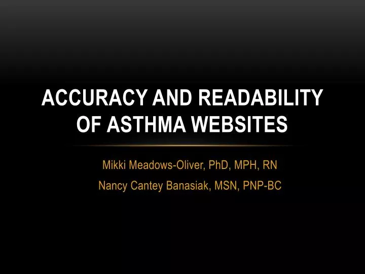 accuracy and readability of asthma websites