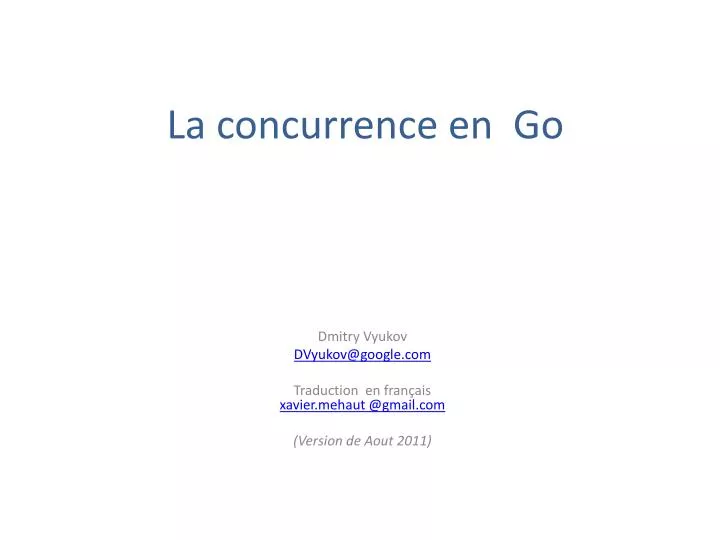 la concurrence en go