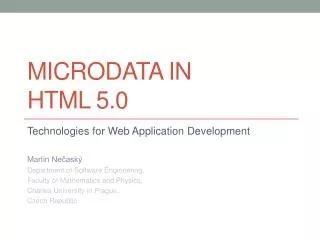 Microdata in HTML 5.0