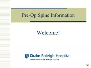 Pre-Op Spine Information