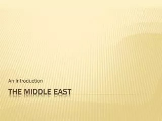 The Middle East