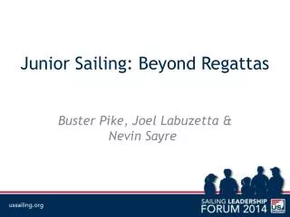 Junior Sailing: Beyond Regattas