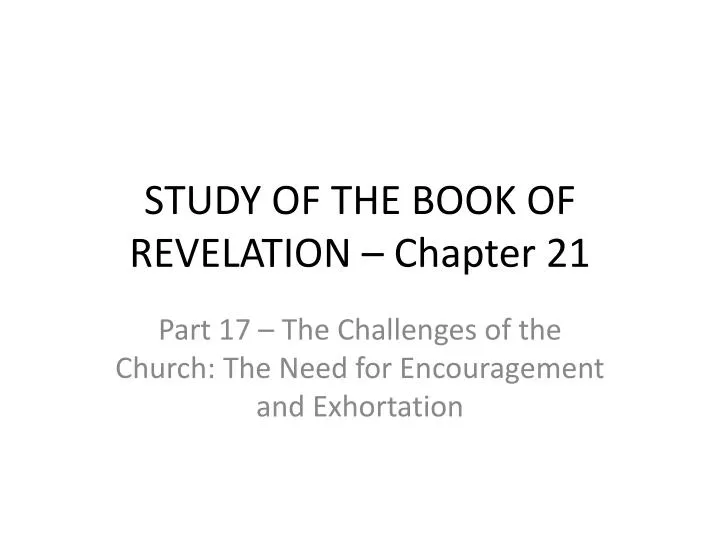 study of the book of revelation chapter 21