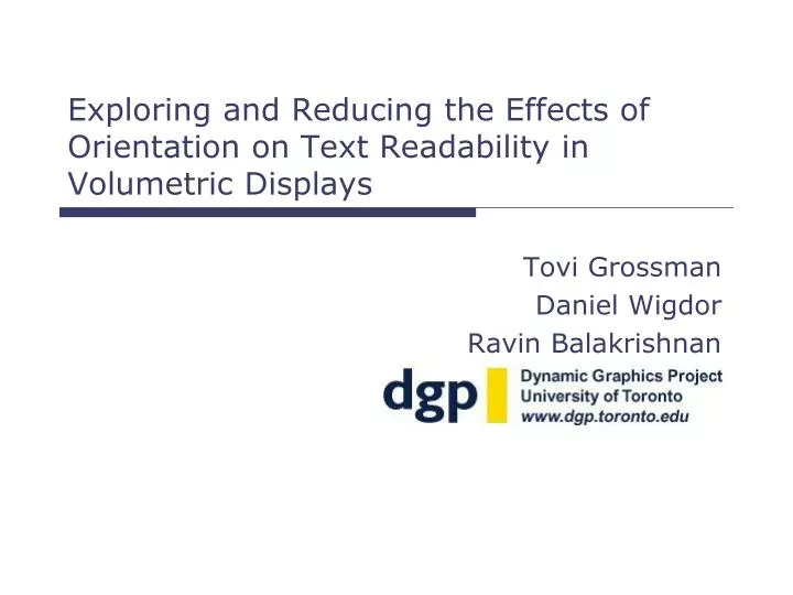 exploring and reducing the effects of orientation on text readability in volumetric displays