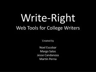 Write-Right Web Tools for College Writers