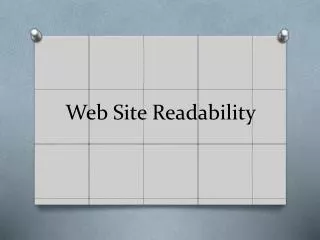 Web Site Readability