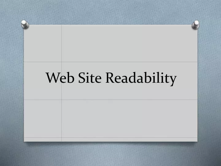 web site readability