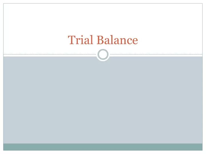 trial balance