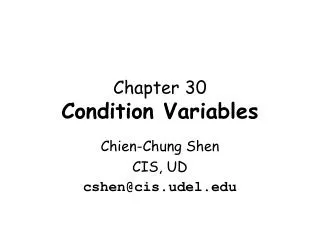 Chapter 30 Condition Variables