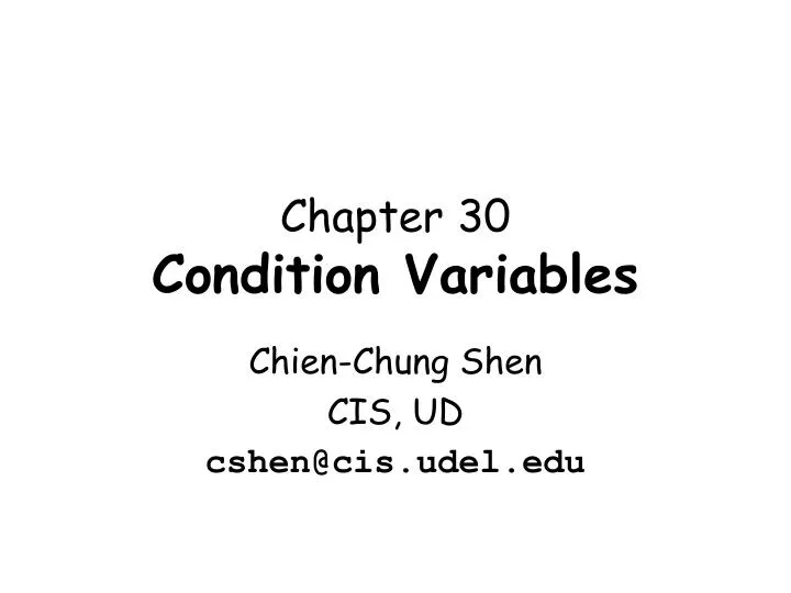 chapter 30 condition variables