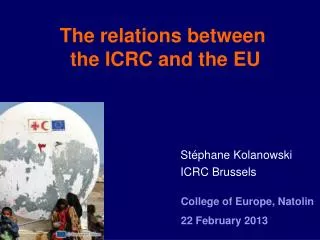The relations between the ICRC and the EU