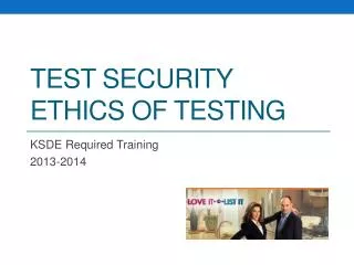 Test security Ethics of Testing
