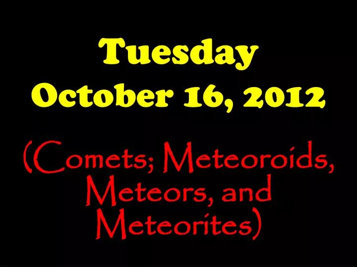 tuesday october 16 2012