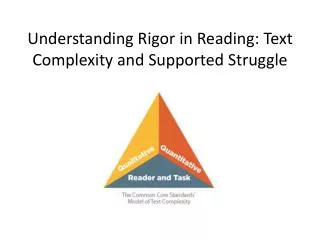 Understanding Rigor in Reading: Text Complexity and Supported Struggle