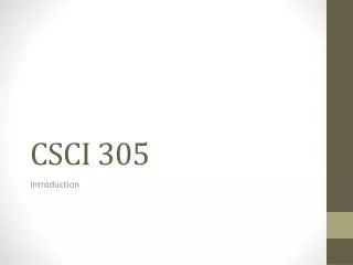 CSCI 305