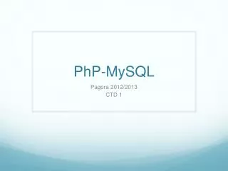 PhP -MySQL