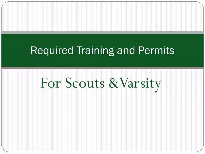 required training and permits