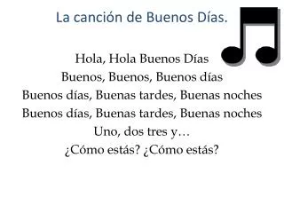 la canci n de buenos d as