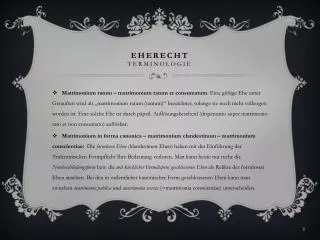 eherecht terminologie