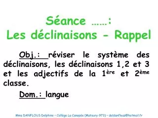 s ance les d clinaisons rappel