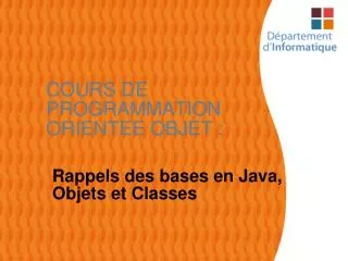 cours de programmation orientee objet