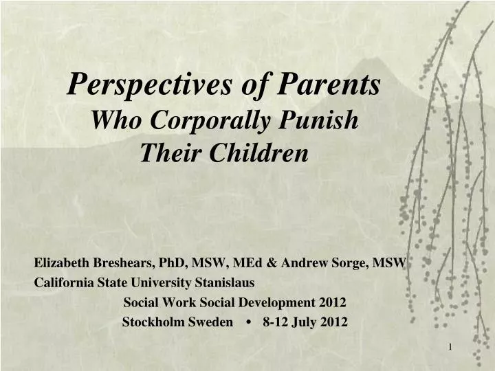 perspectives of parents who corporally punish their children