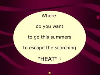 Where do you want to go this summers to escape the scorching “HEAT” ?