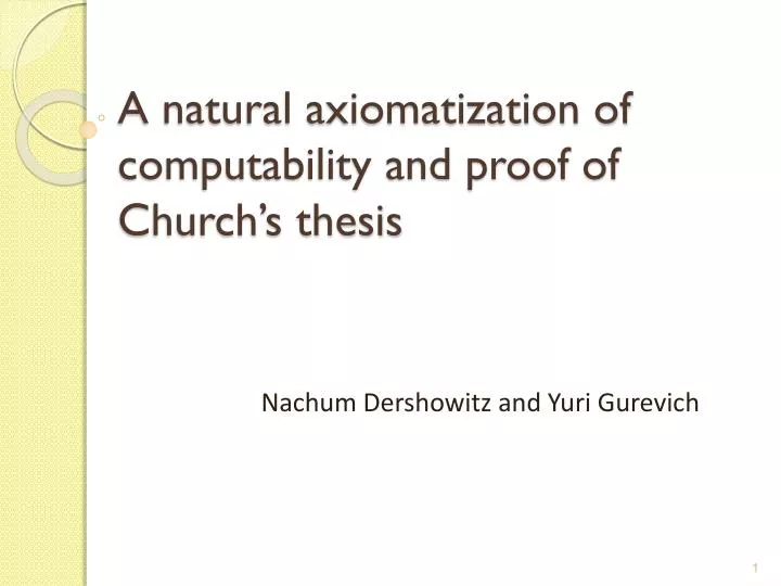 a natural axiomatization of computability and proof of church s thesis