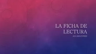 la ficha de lectura