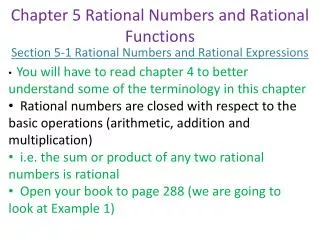 Chapter 5 Rational Numbers and Rational Functions
