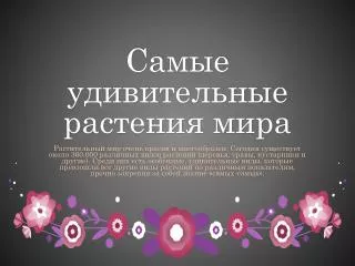 Самые удивительные растения мира