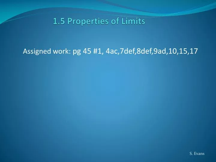 1 5 properties of limits