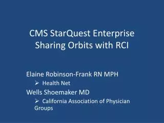 CMS StarQuest Enterprise Sharing Orbits with RCI