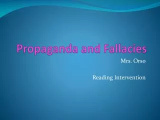 Propaganda and Fallacies