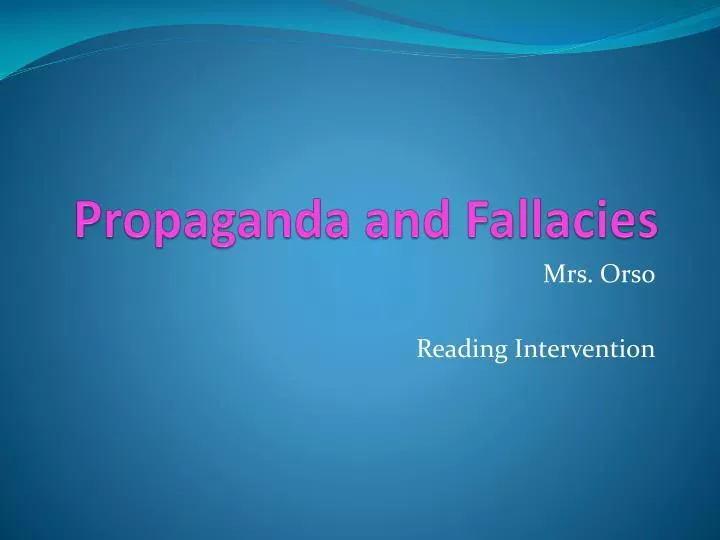 propaganda and fallacies