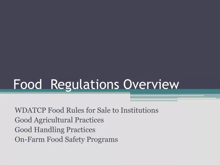 food regulations overview