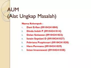 aum alat ungkap masalah