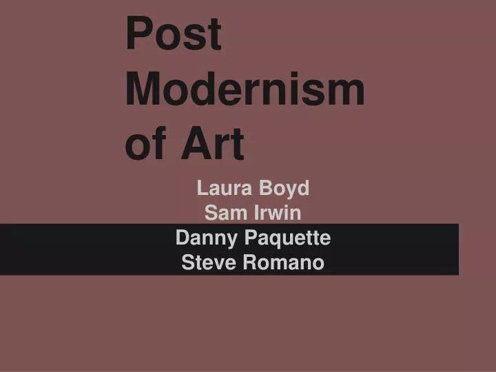 post modernism of art