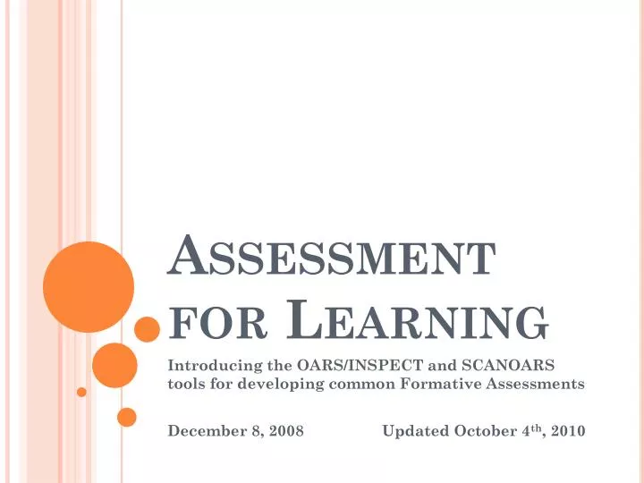 assessment for learning