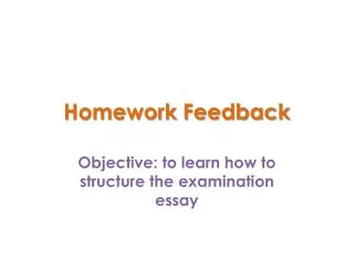 Homework Feedback