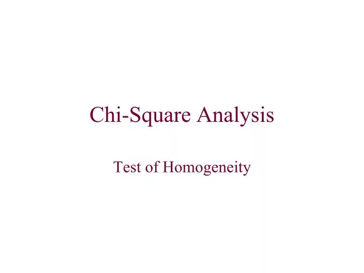 chi square analysis